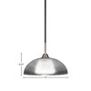 Toltec Lighting Paramount 1 - Light Pendant in  Matte Black/Brushed Nickel with 13" Clear Ribbed Shade - 2 of 2