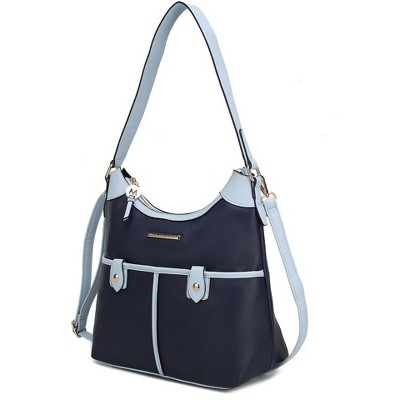 MKF Collection Harper Vegan Color Block Leather Women’s Shoulder Hobo Bag by Mia K