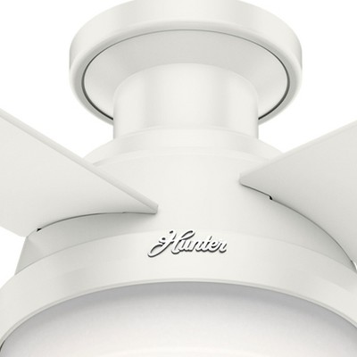 52'' Fresh White Composite Low Profile Ceiling Fan with LED Light and Remote