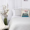 FIONECA Luxury Round Quilted Silky Soft Reversible Microfiber Quilt Set White - 4 of 4