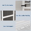 Acekool Twin Size Metal Loft Bed with Desk and Storage Shelves, Guardrail & Ladder, Space-Saving Bed for Kids Teens Adults, White/Black - 4 of 4