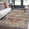 Living Room Rug, 2'x6' Washable Vintage Rug, Stain-Resistant with Non-Slip Backing, Soft and Ideal for Nursery or Apartment, Brown - 2 of 4
