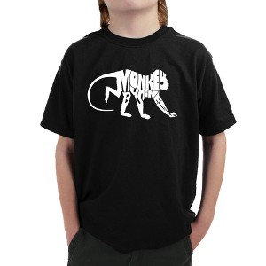 LA Pop Art Boy's Word Art T-shirt - Monkey Business - 1 of 4