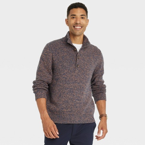 Men's Henley Pullover Sweater - Goodfellow & Co™ Brown S