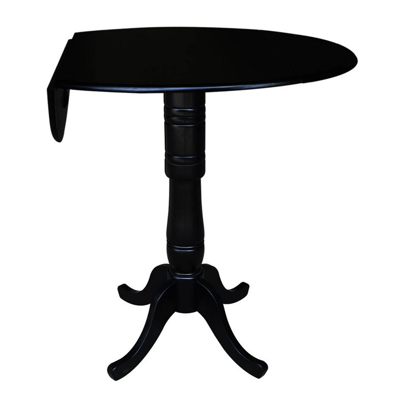 Davidson Round Dual Drop Leaf Pedestal Table Black - International Concepts, 4 of 10