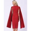 INSPIRE CHIC Women's Pleated Cloak Long Sleeve Cape Pencil Cocktail Evening Dress - 3 of 4
