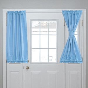 Unique Bargains Blackout Tie Up Pocket Window Door Curtain 1 Panel - 1 of 4