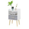Tiramisubest Nightstand Drawer 2 Tier Storage Wood Side Table Compact Bedside Table with Storage Kids Bedroom - 4 of 4