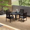LeisureMod Chelsea 5-Piece Patio Dining Set, 48" Round Aluminum Dining Table and 4 Dining Armchair - 2 of 4