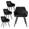 Faux Leather Dining Chairs Set of 4,Seat Width 19” Upholstered  Dining Chair for Kitchen,Dinging Room,Living Room,Farmhouse Furniture-Tanpinhause - 2 of 4