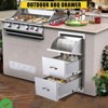 Outdoor Kitchen Drawers - Stainless Steel Flush Mount Triple Access BBQ Drawers with Divider Venting Panel - 2 of 4