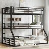 TopComfy Beds Metal Twin over Full Bunk Bed Teens Bed Space Saving Noise Reduced No Box Spring Needed for Bedroom, Black, 56.7"*78.7"*119.93" - 2 of 4