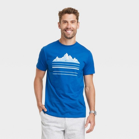 Men's Regular Fit Short Sleeve Crewneck T-Shirt - Goodfellow & Co™ Blue S