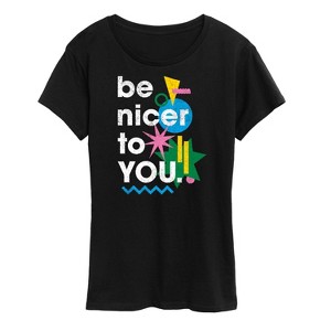 Women's - Instant Message - Be Nicer To You Retro Short Sleeve Graphic T-Shirt - 1 of 4