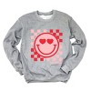 S.W.Smiley Checkered Heart Eyes Smiley -  Women's Graphic Sweatshirt - 3 of 4