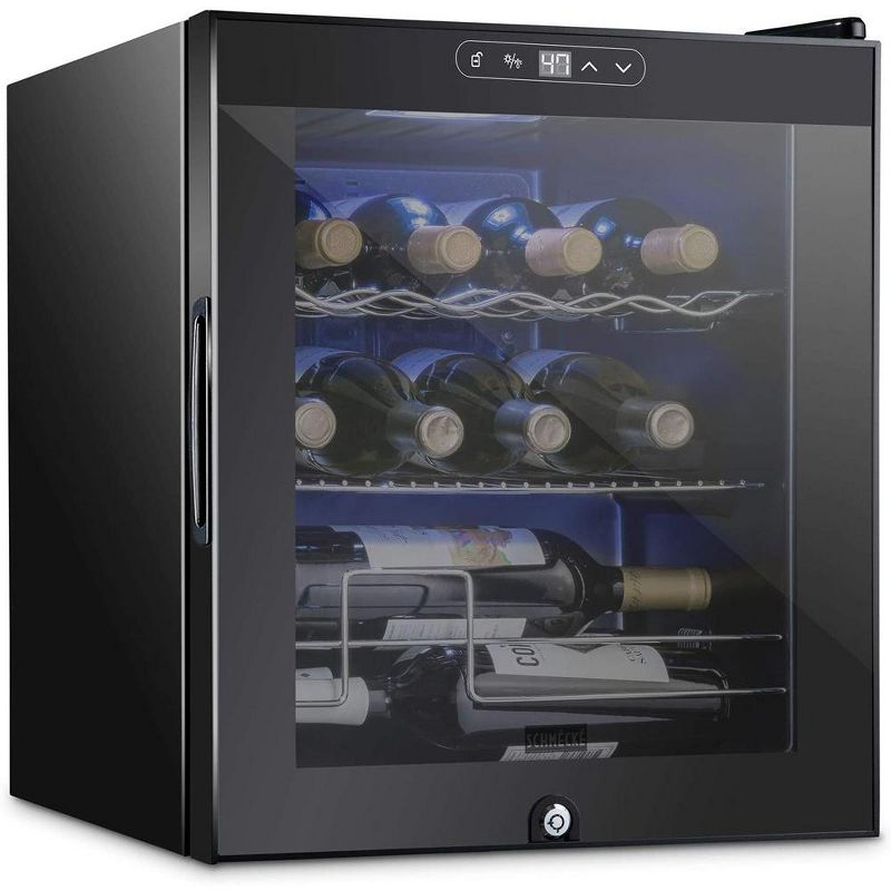 Schmecke 12 Bottle Compressor Wine Fridge & Cooler Refrigerator W/Lock, 1 of 7