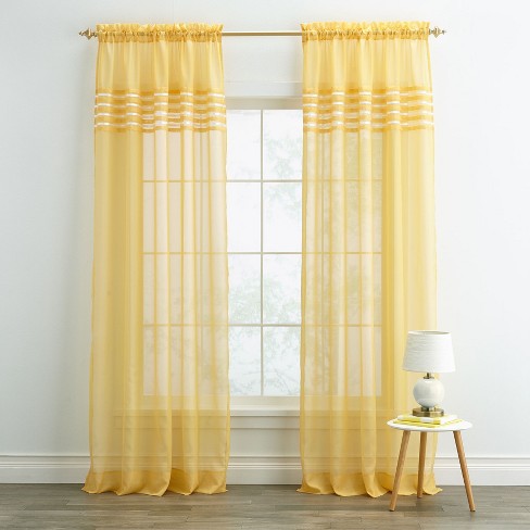 BrylaneHome BH Studio Sheer Voile Pleated Rod-Pocket Panel - image 1 of 4