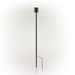 31" Iron Gazing Globe Metal Stand Garden Stake Black - Alpine Corporation - 1 of 4