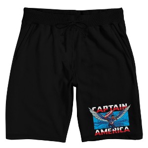 Captain America Brave New World Flying Cap Adult Black Sleep Pajama Shorts - 1 of 4