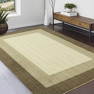Low-Pile Washable Bordered Area Rug for Living Room Bedroom Dining Room, Non-Slip Stain Resistant Non-Shedding Carpet Geometric Floor Decor - 1 of 4