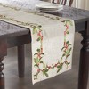 Christmas Table Runner with Emroidered Holly for Christmas Decor & Modern Farmhouse Decor - 2 of 3