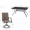 VisioGear Patio Accent Table Sets, 7-Piece Outdoor Table and Chairs Set, Patio Table with Umbrella Hole for Backyard, Brown, 21.7"*21.7"*40.2" - 2 of 4