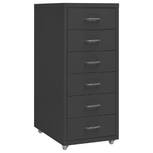 CLIHOME 6-Tier Rolling File Cabinet With Handle, Metal Steel Compact Mobile Storage Cabinet Dressers With Wheels - 1 of 4