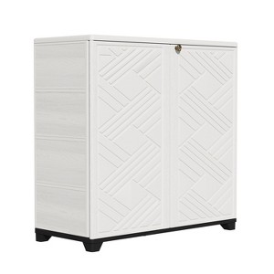 Decksplore Outdoor Storage Shed Weather Resistance, Horizontal Outdoor Storage Box Cabinet for Garden, Patios, Backyards - 1 of 4