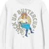 Western Cowgirl Buttercup Men's White Graphic Crew Neck Sweatshirt - 2 of 3