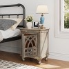 INFURNIC Nightstands 2 Drawer Farmhouse Wooden Nightstand with Metal Handles and Storage Cabinet for Bedroom, Black, 20.08"*11.81"*25.98" - 3 of 4