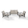 Crosley 3pc Kaplan Steel Outdoor Seating Furniture Set with Loveseat & 2 Chairs Oatmeal - 2 of 4