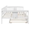 NicBex 79.5" Full Daybed with Trundle Wooden Frame Day Bed with Slatted Sides and Armrest shelves for Living Rooms - 4 of 4