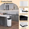 Slim Stainless Steel Step Trash Can - Rectangular Kitchen Garbage Bin with Soft-Close Lid, Anti-Fingerprint, Space-Saving for Small Spaces - 4 of 4