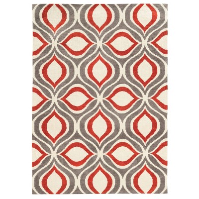 5'x7' Geometric Area Rug Gray - Linon