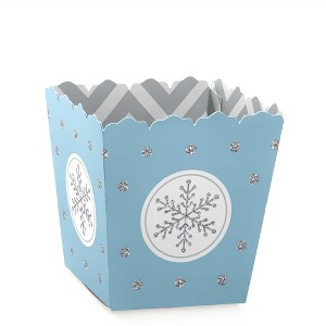 Big Dot of Happiness Winter Wonderland - Party Mini Favor Boxes - Snowflake Holiday Party and Winter Wedding Treat Candy Boxes - Set of 12 - 1 of 4