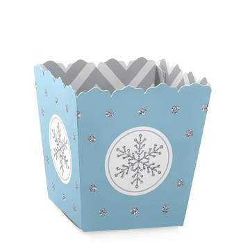 Big Dot of Happiness Winter Wonderland - Party Mini Favor Boxes - Snowflake Holiday Party and Winter Wedding Treat Candy Boxes - Set of 12
