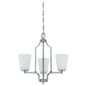 Sunset Lightning Brighton 3-Light Chandelier in Bright Satin Nickel - 1 of 3