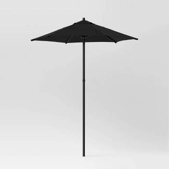 6' Round Outdoor Patio Market Umbrella with Black Pole - Room Essentials™