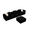 GDFStudio Froid 114" Modern Corduroy 3-Seater Sofa with Movable Ottoman and Metal Legs - 4 of 4