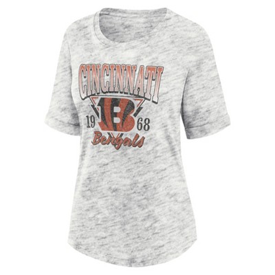 NFL Cincinnati Bengals Women's Oatmeal Heather Rolled Sleeve T-Shirt