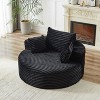 NicBex Modern Round Corduroy Sponge Single Sofa with Back Cushion & Pillows, Fluffy Sleeper Chair for Living Room & Bedroom - 3 of 4