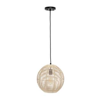 Natural Globe Pendant Ceiling Light Beige - Elegant Designs