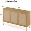 SEVOBAL Utility Storage Cabinets Three Door Rattan Buffet Sideboard Natural Texture Hidden Storage Dining Living Entryway, Beige, 15"*42"*28" - 2 of 4
