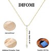 Y-Shaped Drop Pendant Necklace for Women, 14K Gold/Silver Plated with CZ Accents - 4 of 4