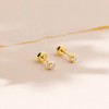 Girls' Bezel Set Diamond Screw Back 14k Gold Earrings - In Season Jewelry - 4 of 4