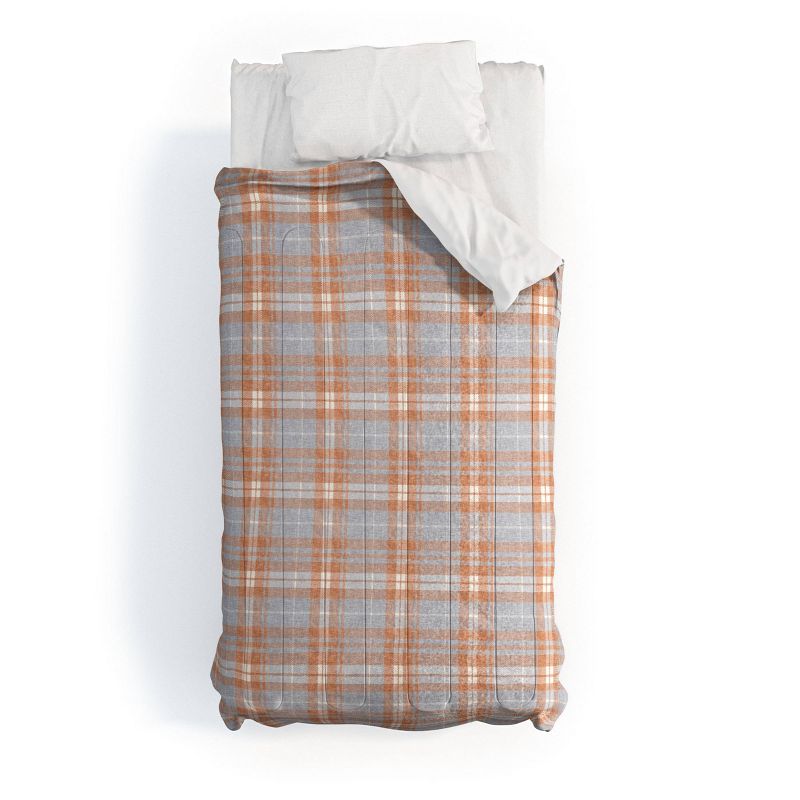 Little Arrow Design Co Fall Plaid Warm Neutrals Comforter Set Orange/Blue - Deny Designs, 1 of 6