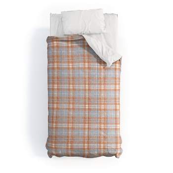Little Arrow Design Co Fall Plaid Warm Neutrals Comforter Set Orange/Blue - Deny Designs