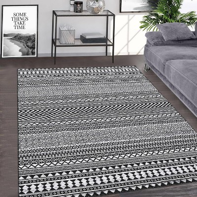 Modern Washable Rug - Non-Slip Kitchen & Bathroom Mat for Laundry, Nursery, Office, Living & Dining Room - Contemporary Carpet