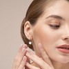 EVERLY JEWELRY | Sterling Silver 1/5 CT Diamond TW 8 - 8.5 MM White Freshwater Cultured Pearl LeverBack Earrings - 4 of 4