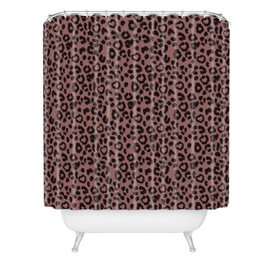 Leopard Love Shower Curtain Black - Deny Designs